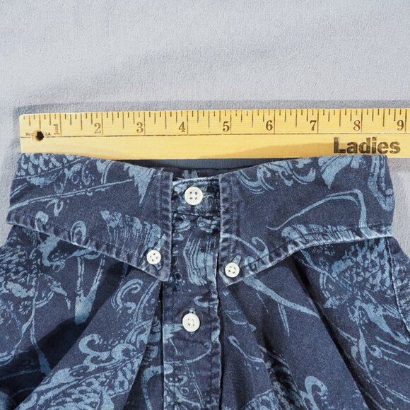 Ralph Lauren Shirt Mens XXL Blue Fish All Over Preppy Nautical Coastal Grandpa - Picture 6 of 8